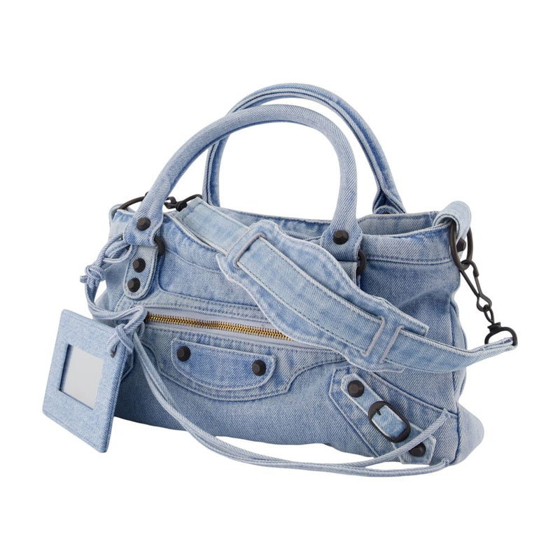 Balenciaga Le City First Shoulder Bag — Blue Denim