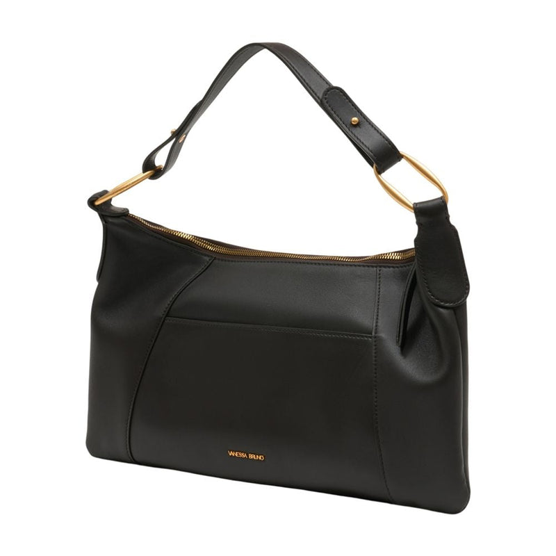 Vanessa Bruno Calfskin Leather Shoulder Bag — Black