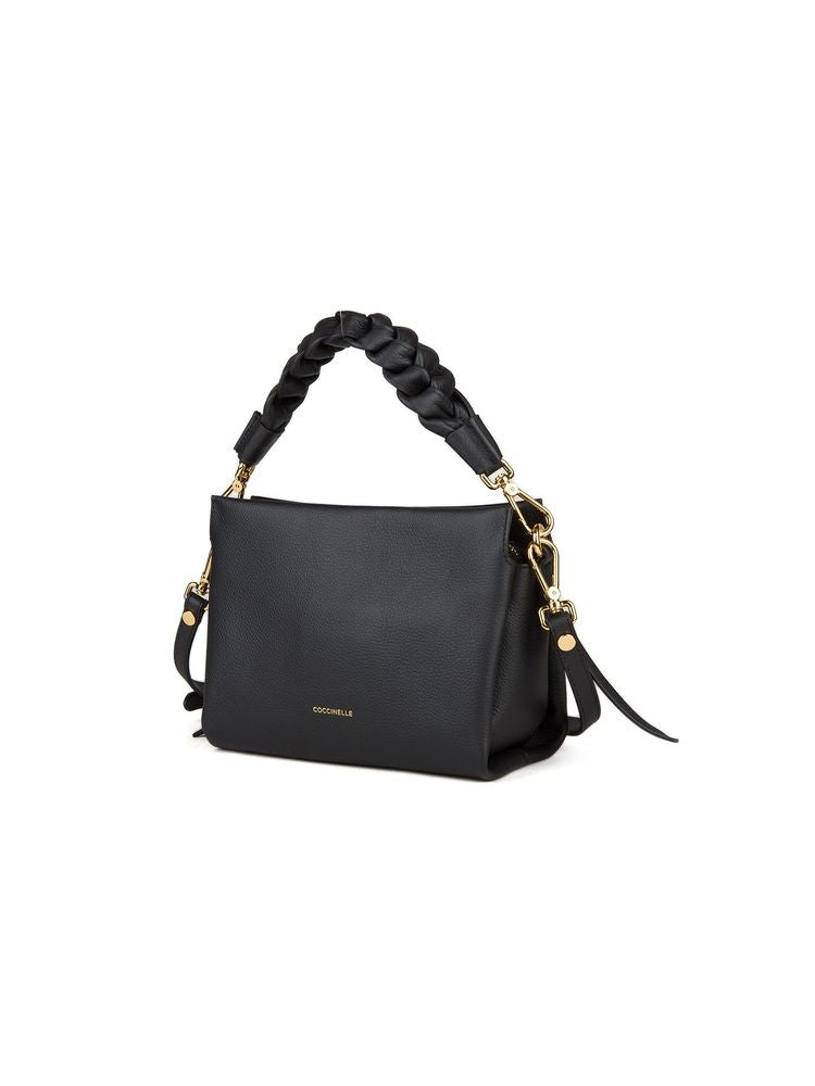 Coccinelle Boheme Shoulder Bag — Black Bovine Leather