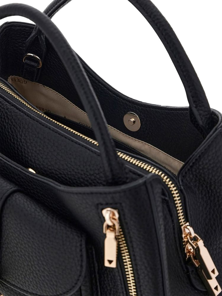 Guess Jessa Girlfriend Shoulder Bag — Black Polyurethane