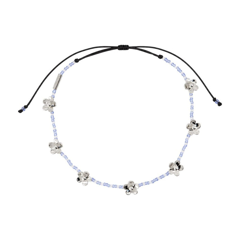 Marc Jacobs Daisy Beaded Station Necklace — Silver Metal Necklaces