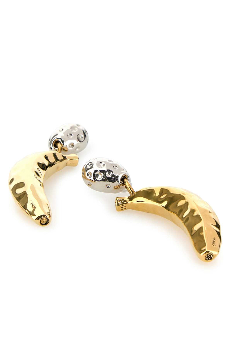 Chloé Curved Perforated Earrings — Gold Exterior: Brass