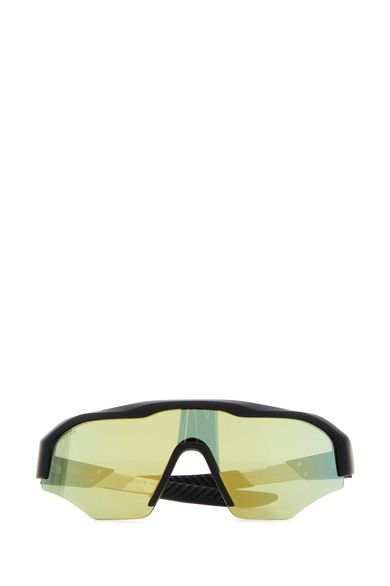 Gucci Gg2017s Acetate Shield Sunglasses — Black Exterior