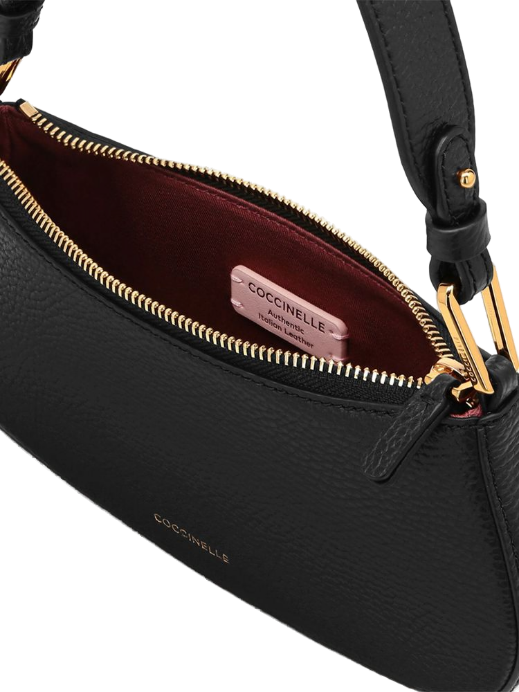 Coccinelle Merveille Shoulder Bag — Black Cow Leather