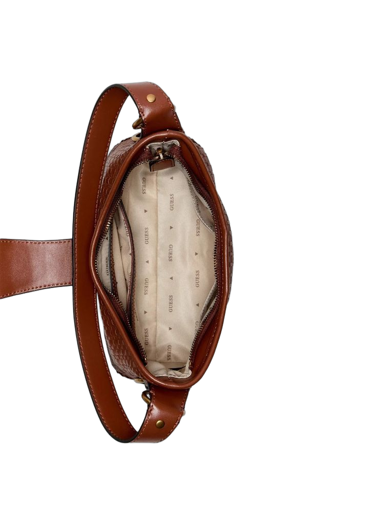 Guess Camden Shoulder Bag — Brown Polyurethane