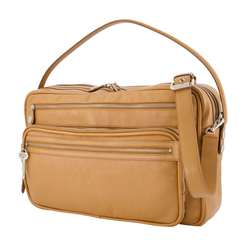 Acne Studios Camero Camera V Shoulder Bag — Brown Calfskin