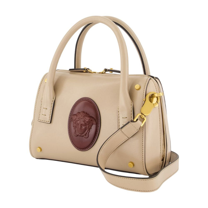 Versace Boston Crossbody Bag — Beige Calfskin