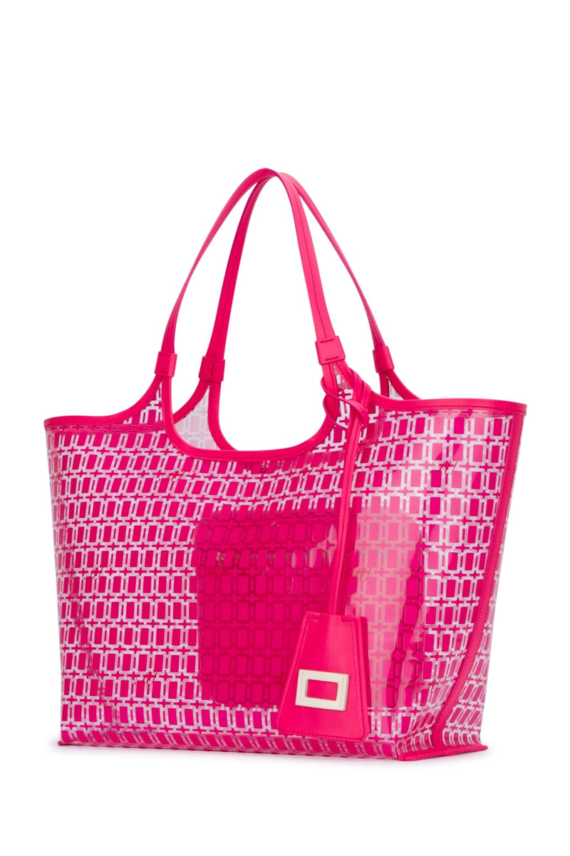 Roger Vivier Geometric Jacquard Tote Bag — Pink