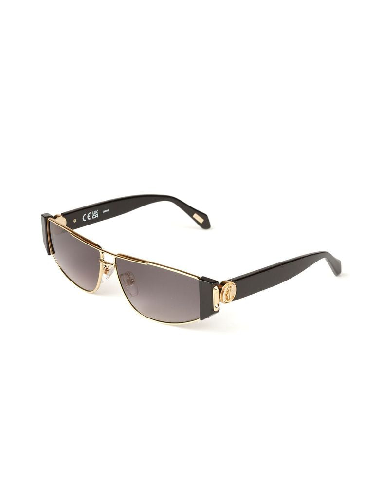 Just Cavalli Sjc179 Metal Rectangular Frame Sunglasses — Rose Gold
