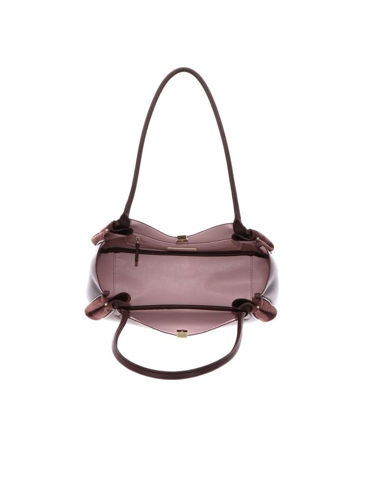 Coccinelle Pansy Shoulder Bag — Brown Bovine Leather