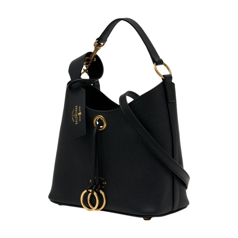 Balenciaga Carrie Shoulder Bag — Black Calfskin
