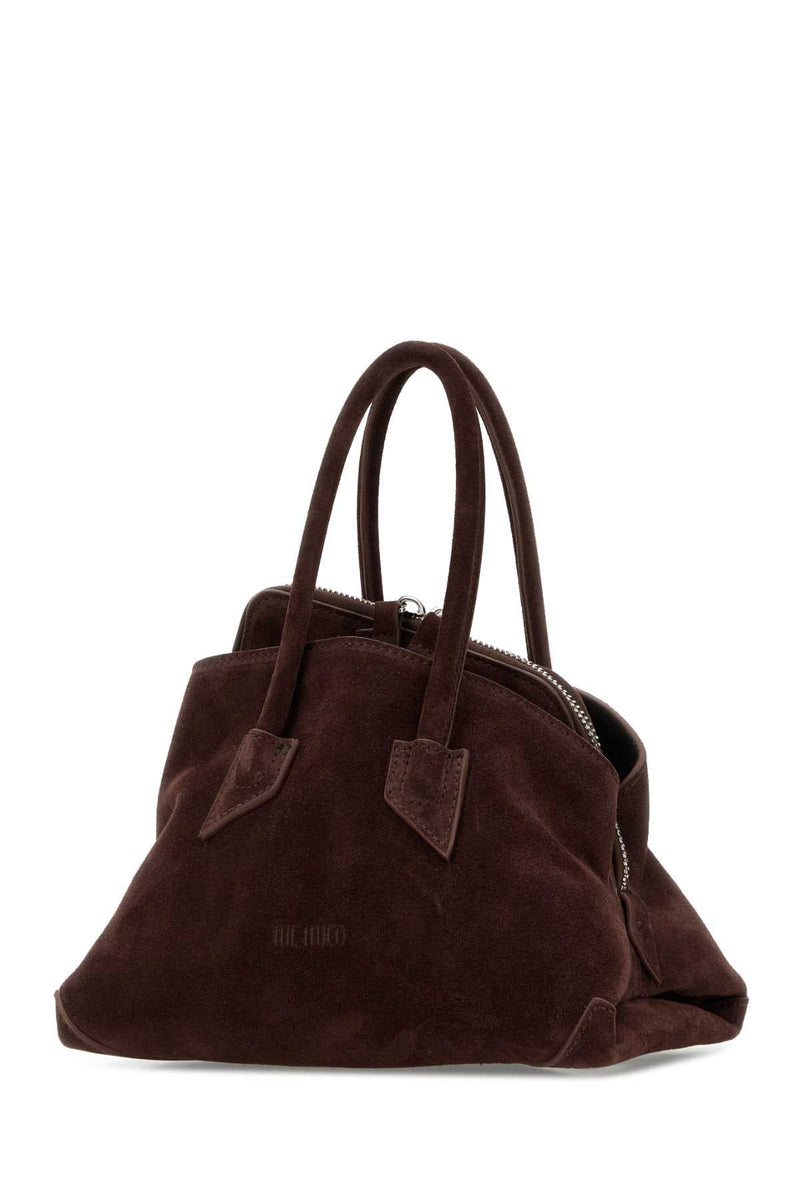 The Attico Suede Shoulder Bag — Brown