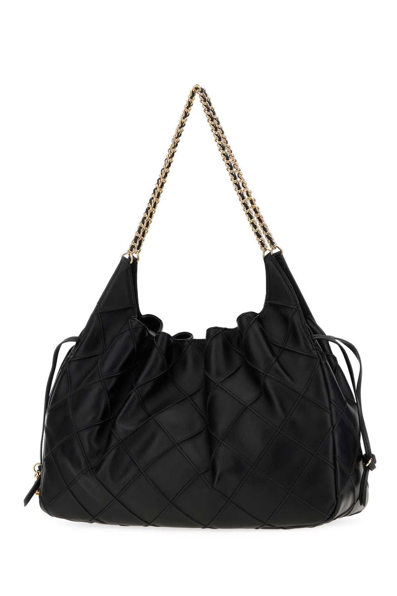 Tory Burch Fleming Large Tote Shoulder Bag — Black