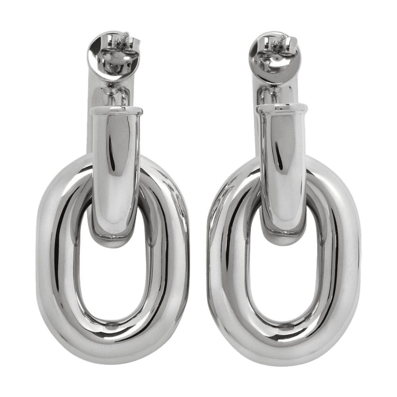 Rabanne Hoops — Silver Metal Earrings