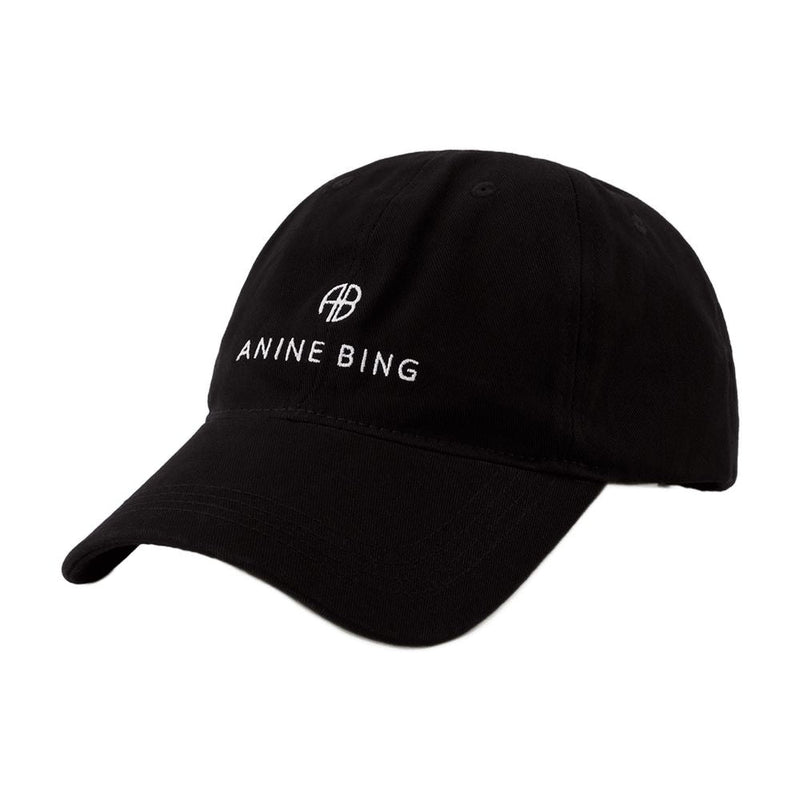 Anine Bing S-12-9084-000 Cotton Baseball Cap — Black Caps