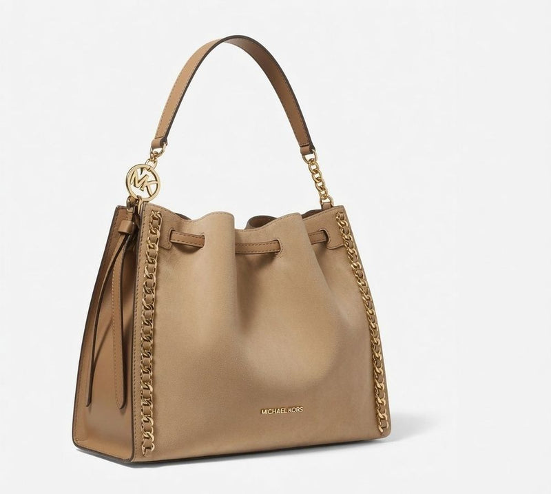 Michael Kors Shoulder Bag — Camel Suede