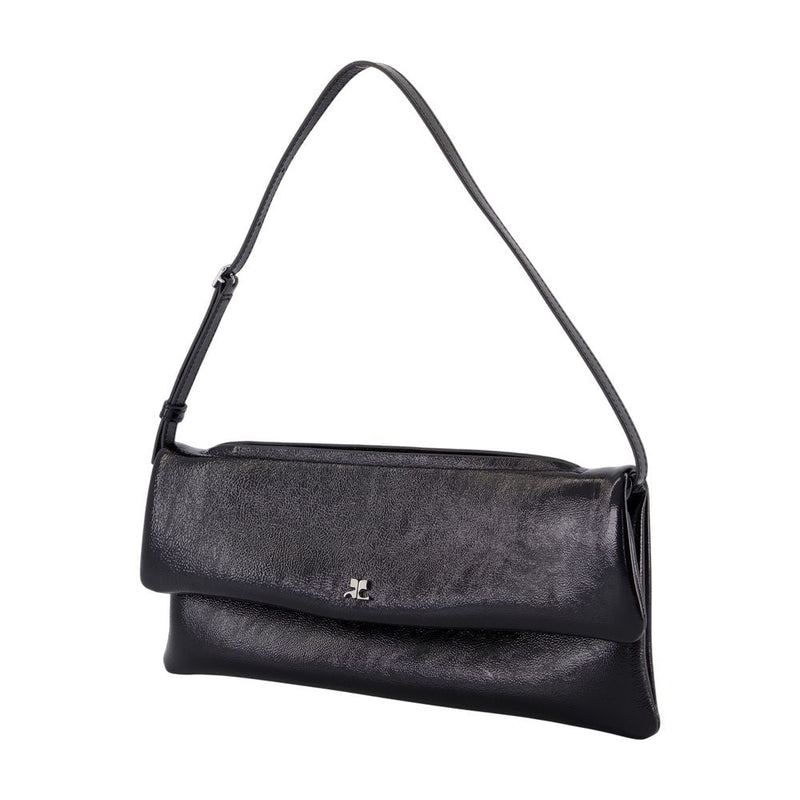 Courrèges Leather Cuff Clutch — Black