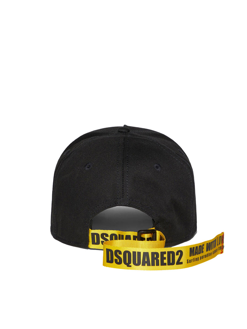 Dsquared2 Bcm064205c000012124 Logo-Strap Baseball Cap — Black Cotton Caps