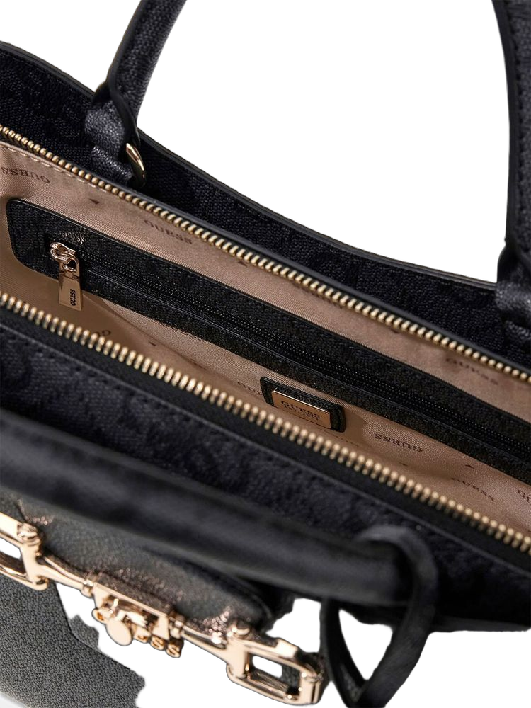 Guess Janie Satchel — Black Polyurethane