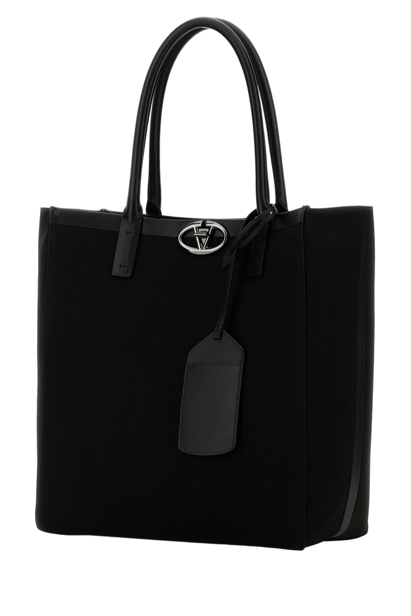 Valentino Garavani Cotton Canvas Tote Bag — Black