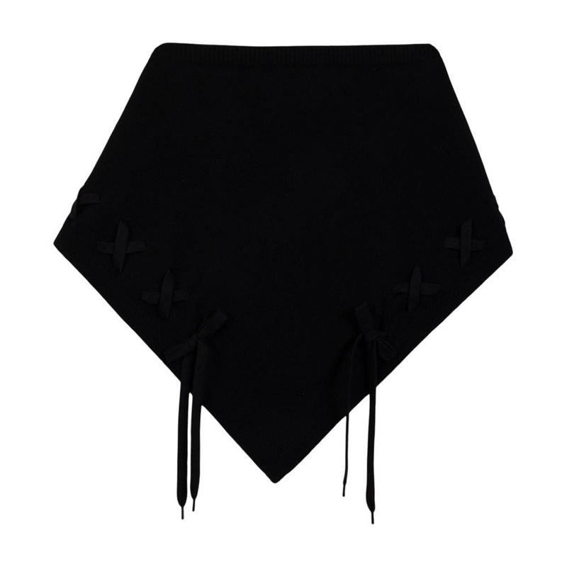 Simone Rocha Merino Wool Lace-Up Scarf — Black Scarfs