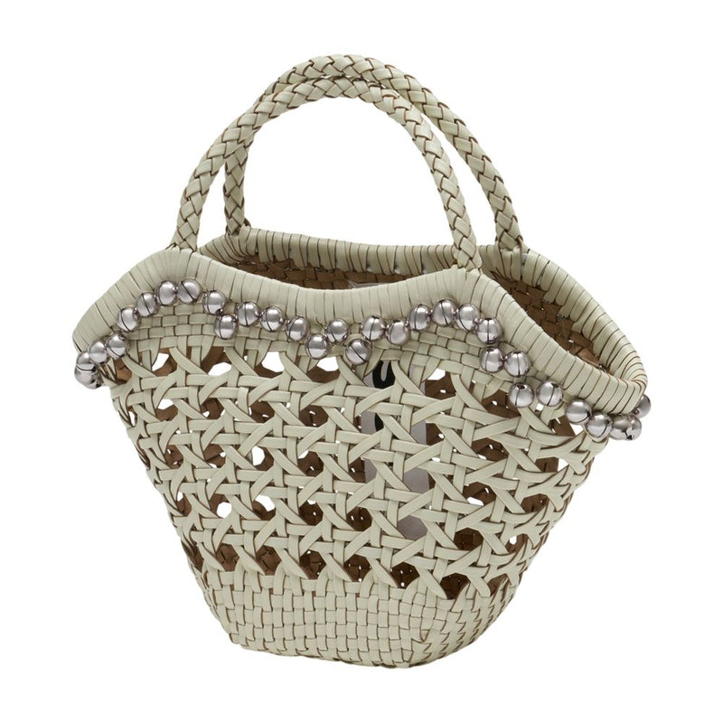 Osoi Beaded Raffia Tote Bag — White