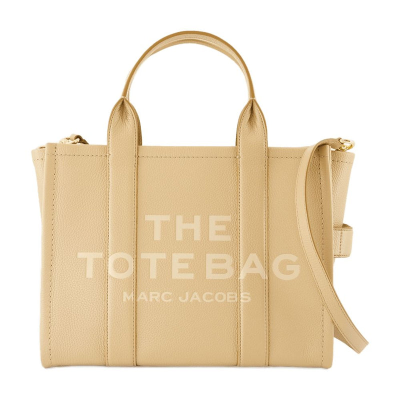 Marc Jacobs Structured Cowhide Tote Bag — Beige