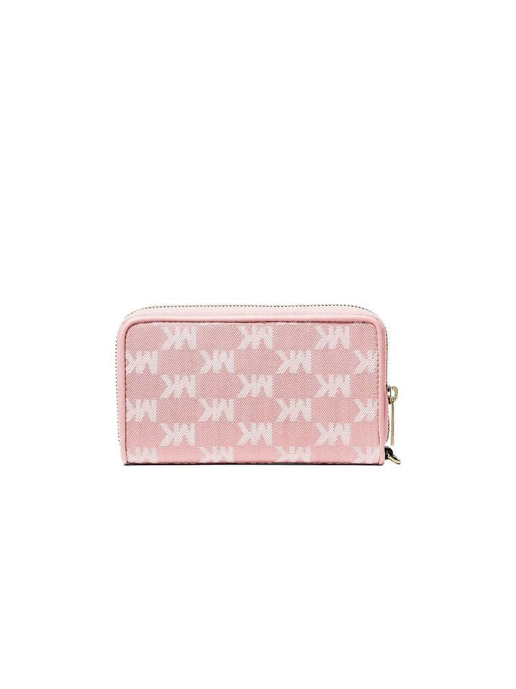 Michael Kors Logo-Print Cotton Wallet — Pink