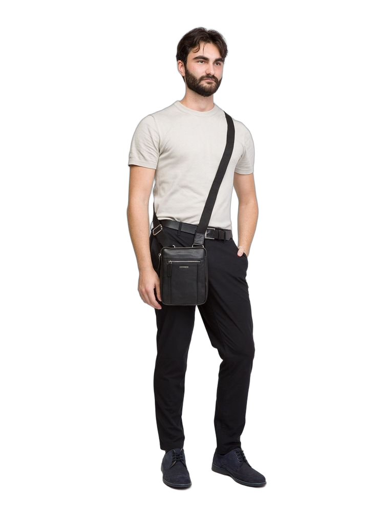 Momo Design Mixed Leather And Textile Shoulder Bag — Black