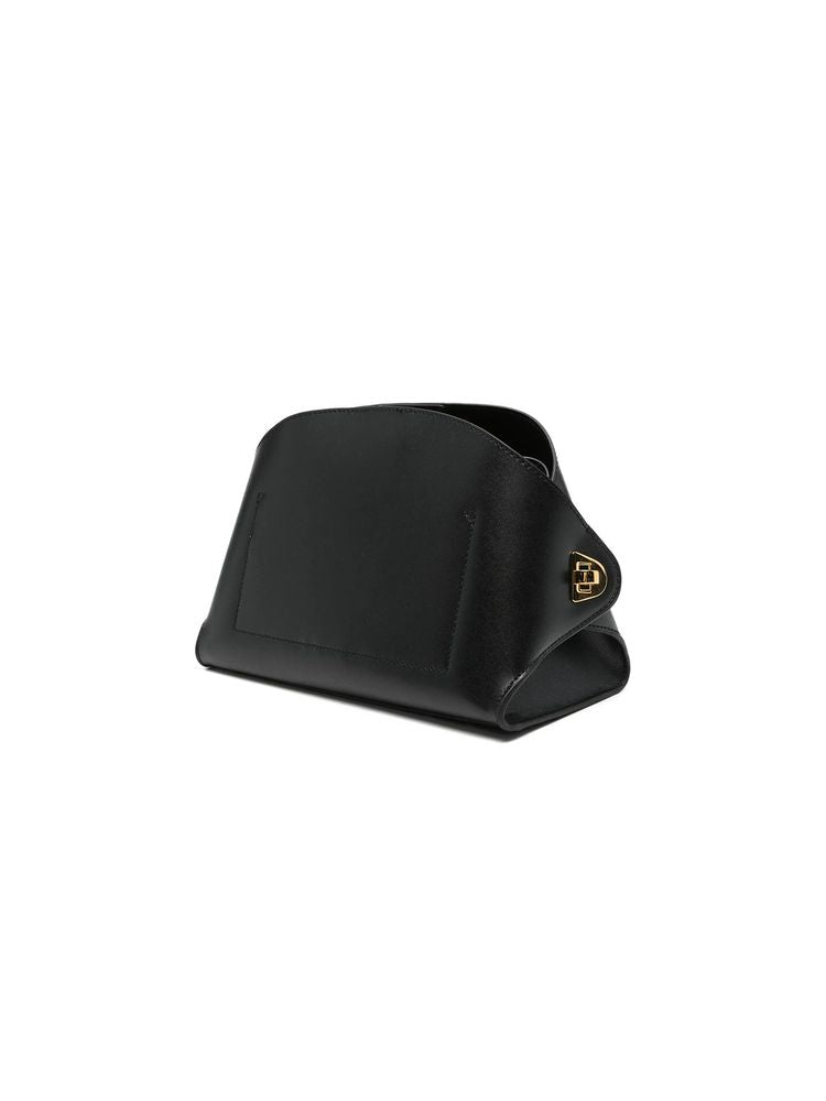 Coccinelle Calf Split Leather Shoulder Bag — Black