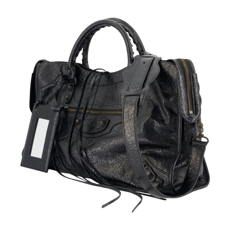 Balenciaga Le City Shoulder Bag — Black Lambskin