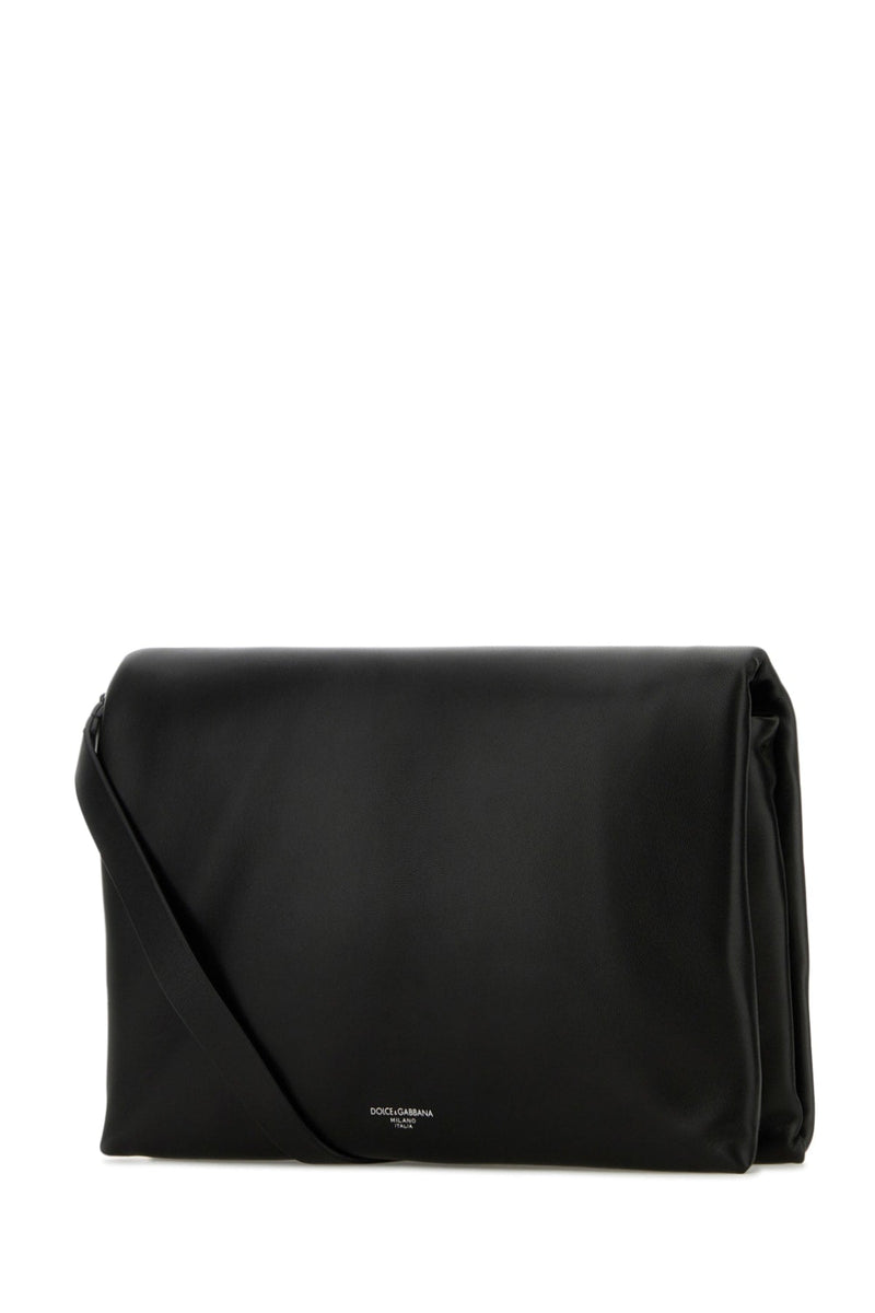 Dolce & Gabbana Lamb Leather Clutch — Black Agnello