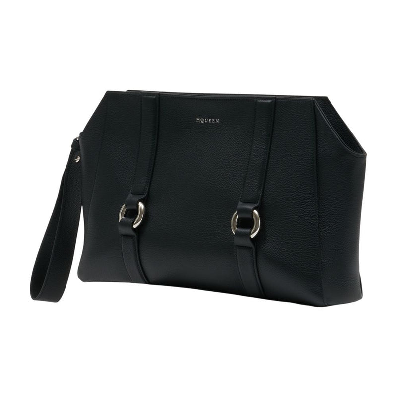 Alexander Mcqueen Clutch — Black Calfskin