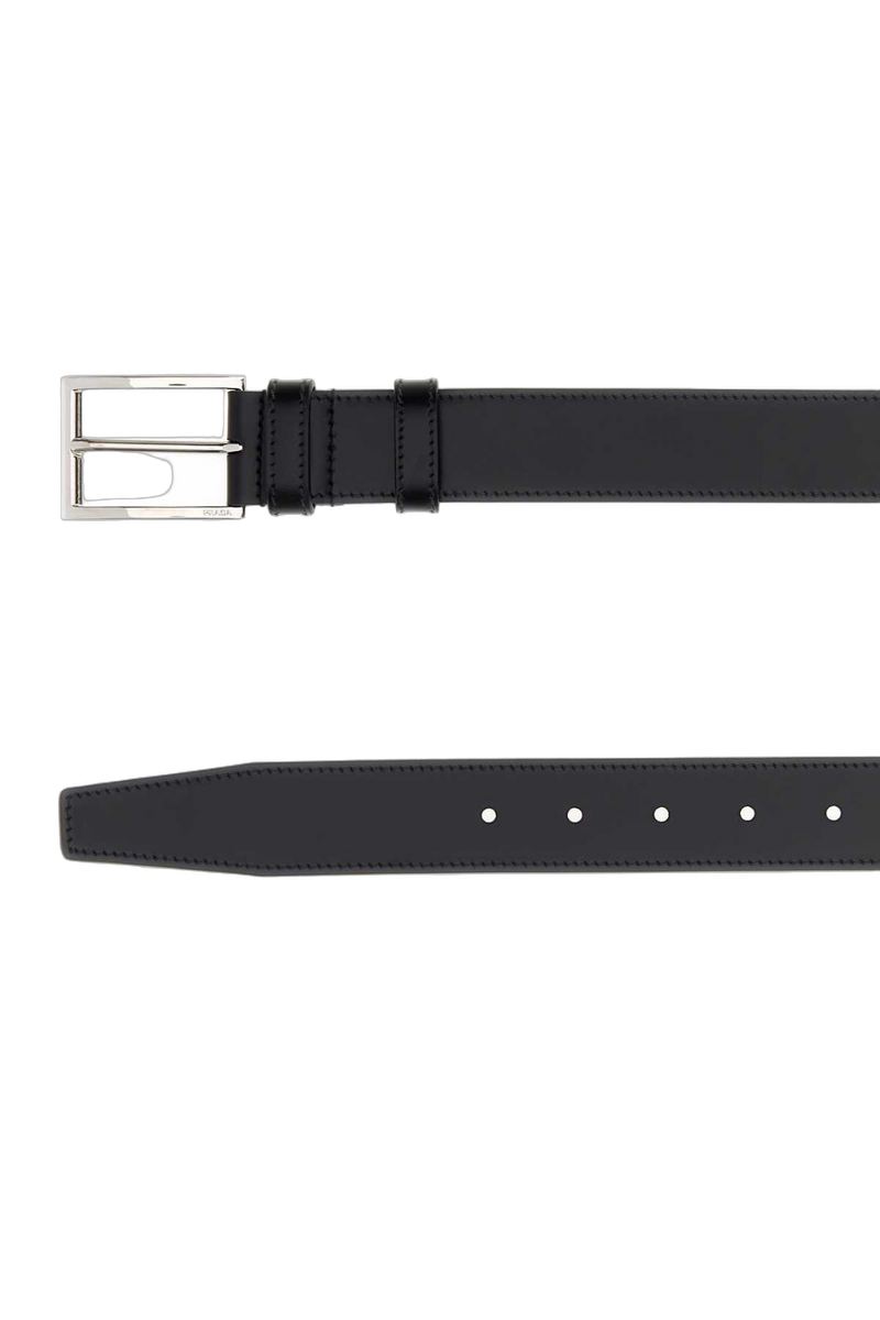Prada Belt — Black Vitello