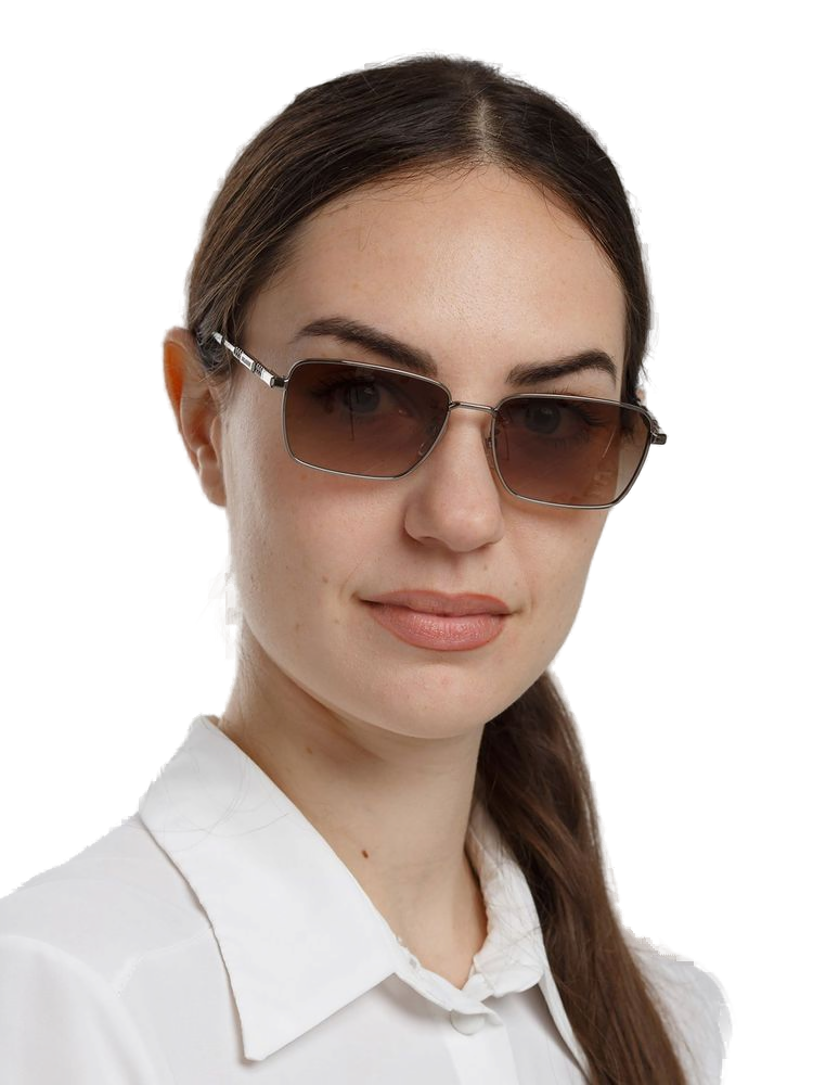 Zadig & Voltaire Szv513 Metal Rectangle Sunglasses — Gray