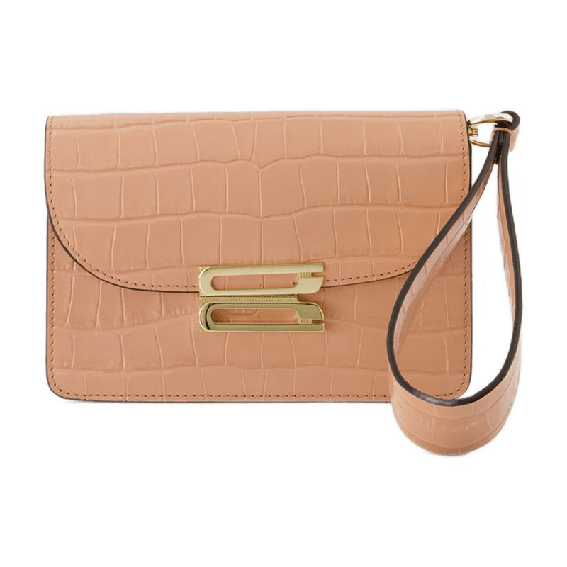 Victoria Beckham Nano Dorian Card Case — Beige Calfskin Cases
