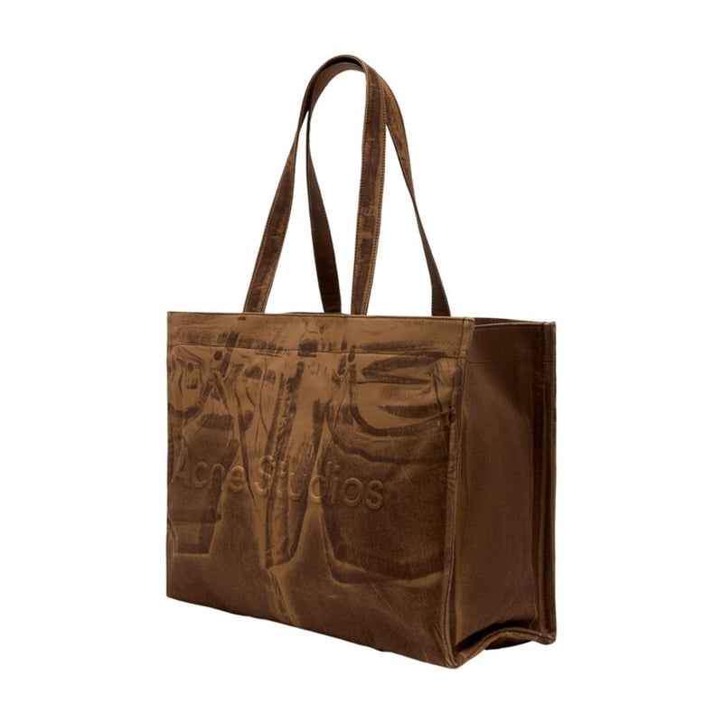 Acne Studios Denim Pocket-Print Cotton Tote Bag — Brown
