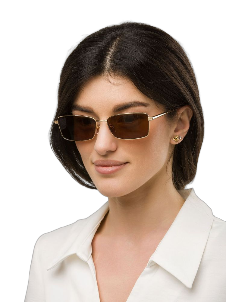 Furla Sfub18 Metal Rectangle Sunglasses — Rose Gold