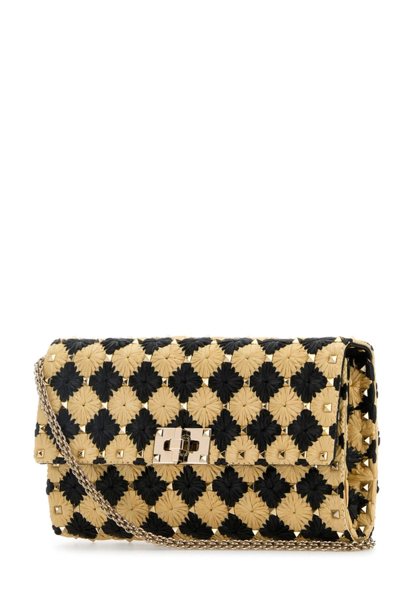 Valentino Garavani Quilted Floral Shoulder Bag — Beige