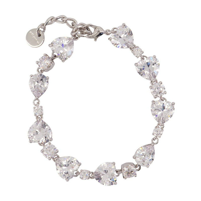 Self-Portrait Crystal Droplet Bracelet — Silver Pearls Bracelets