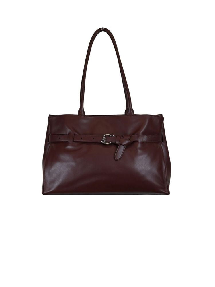 Coccinelle Bovine Leather Shoulder Bag — Brown