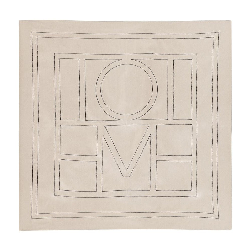 Toteme Embroidered Silk Scarf — Beige Scarfs