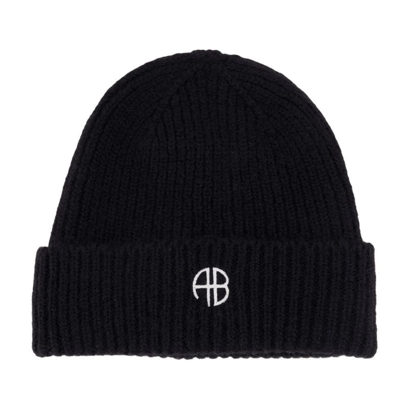 Anine Bing A-12-10511-Blk1 Beanie — Black Wool Beanies