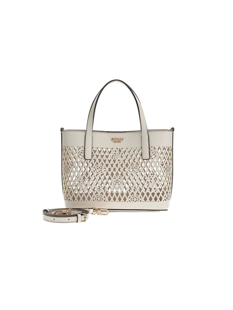 Guess Letty Tote Bag — White Polyurethane