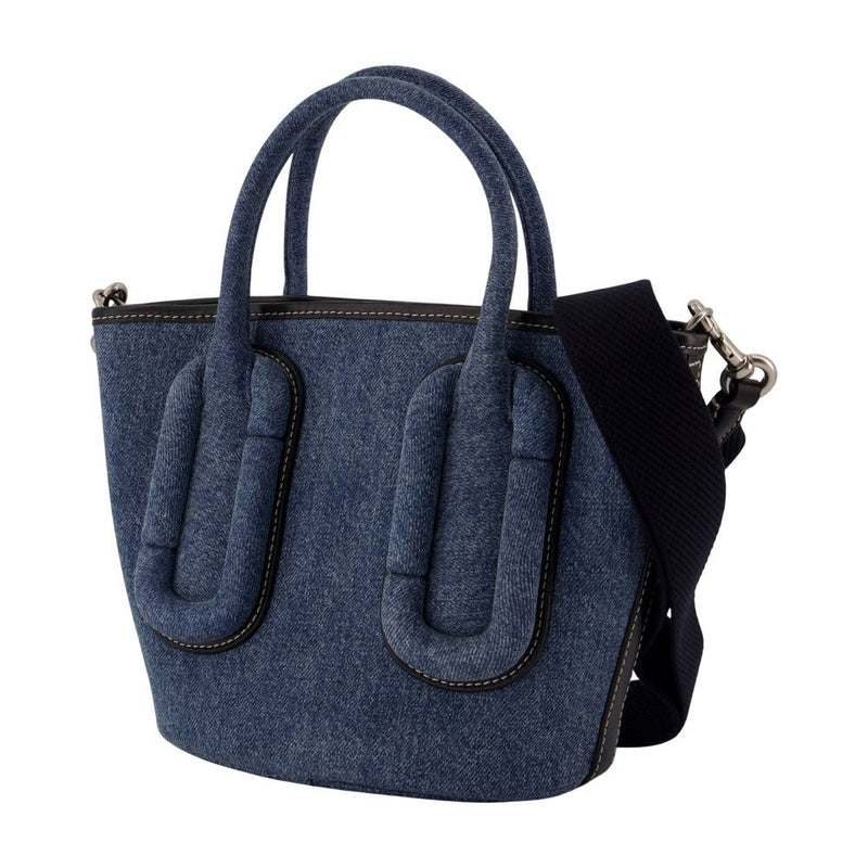 Marc Jacobs Padded Oval Appliqué Cotton Tote Bag — Blue