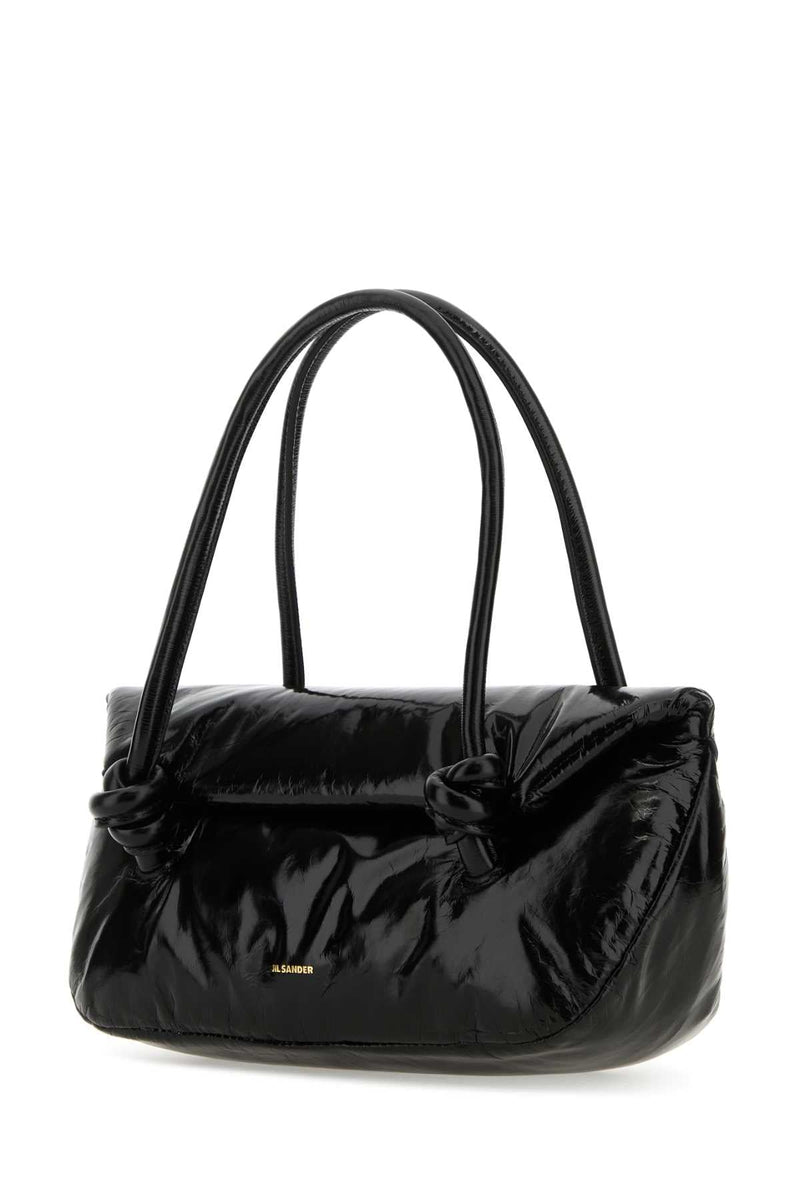 Jil Sander Quilted Napa Leather Shoulder Bag — Black