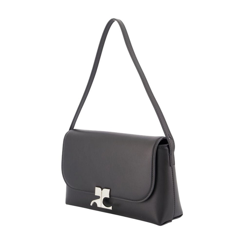 Courrèges Shoulder Bag — Black Cowhide