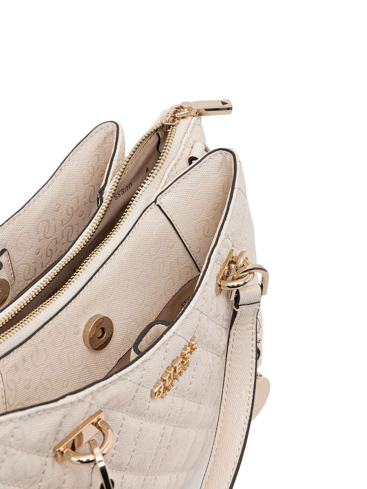 Guess Isemay Gfriend Shoulder Bag — White Polyurethane