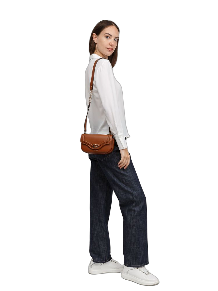 Guess Dea Crossbody Bag — Cognac Polyurethane