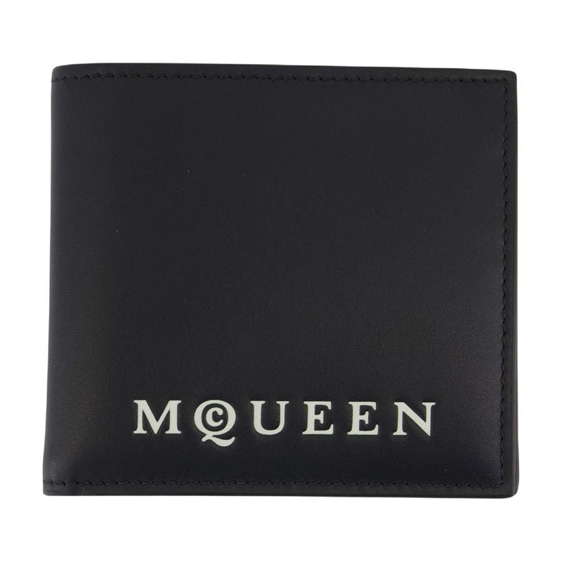 Alexander Mcqueen Bifold Calfskin Card Case — Black Cases